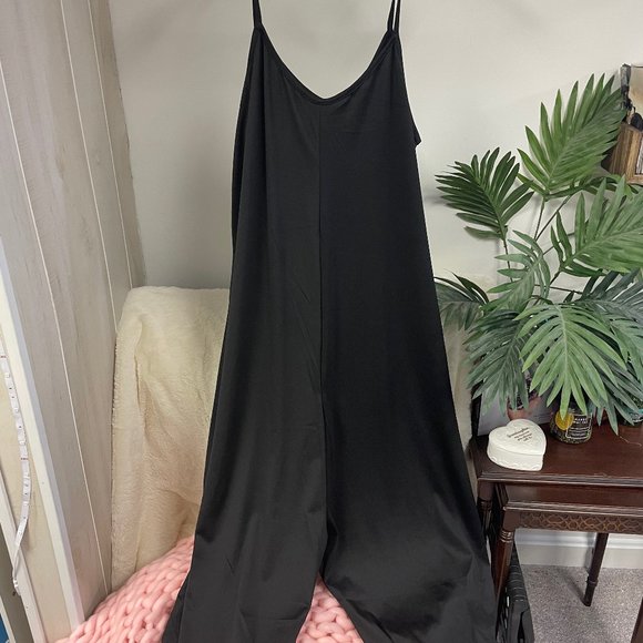 Pants - Womens Black Jumpsuit